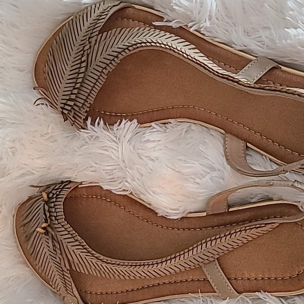 Gold/Brown Sandals-Size 8-Brand New